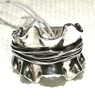 NWT OR PAZ STERLING SILVER 925 BOLD WIRE RUFFLE RING SZ 6.5 MADE IN ISRAEL PZ