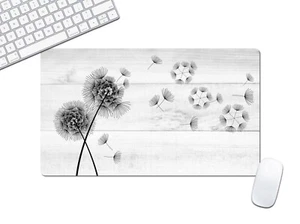 X-Large Computer Desk Mat, Black and Gray Dandelion Keyboard Mouse Pad - DMAT27 - Picture 1 of 3