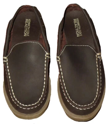KENNETH COLE 鞋码 12 男孩 LOAFER KIDS TODDLER 棕色 OILED 皮革 完好 — 第 1/4 张图片