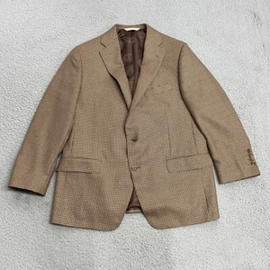 Samuelsohn Blazer Mens 40 Short Brown Houndstooth Cashmere "MINT" Sport Coat - Picture 1 of 18