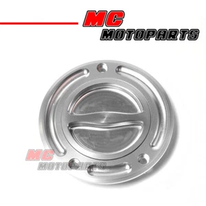 CNC Silver Keyless Fuel Cap For Z750 / R Z800 Z1000 Z125 / Pro - Picture 1 of 4