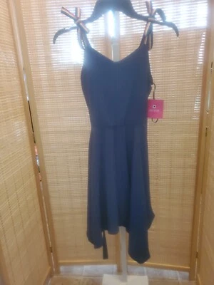 Amy Byer Dress Girls Size 12 Navy Blue Sleeveless Belt Sundress Lined Stretch  - Image 1 of 4
