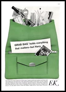 1965 EK Grab Bag Vintage PRINT AD Green Organizer Fashion Lover Photo - Picture 1 of 2