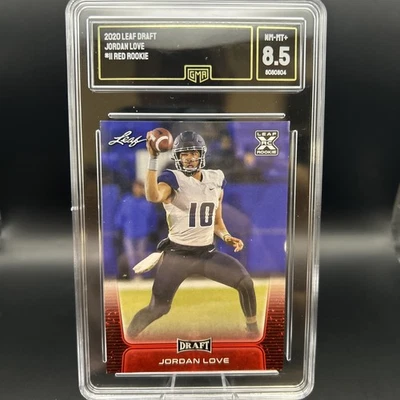 2020 Leaf Draft Jordon Love #11 Red Rookie GMA 8.5 - Image 1 of 3