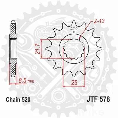 JT Front Sprocket 14/520 For Yamaha XTZ 750 H 1989-1997 - Image 1 of 4
