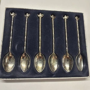Juego de 6 cucharas de té L'Argent plateadas - antiguas, asas para tetera - Imagen 1 de 5