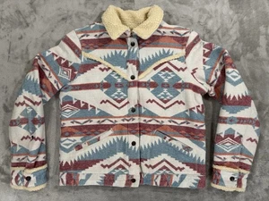 Wrangler Jacket Womens M Sherpa Lined Aztec Southwestern Jacquard Western - Picture 1 of 24