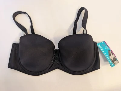 Nuevo con etiquetas Sujetador Convertible Vanity Fair Negro Con Aros 38C Estilo 74380 Cobertura Completa Foto 1 de 4