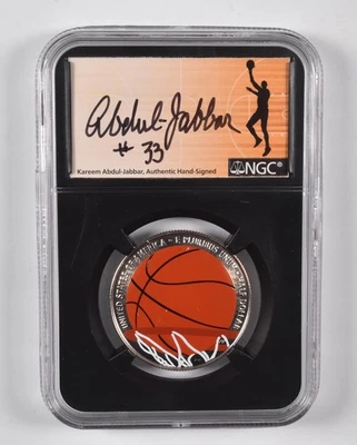 PF70 2020-S Basketball HOF Colorized 50c NGC Kareem Abdul Jabbar Signed#33 *0344 - Image 1 of 4