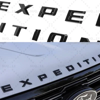 Gloss Black Front Hood / Tailgate Letters For Expedition 22-24 Modified Emblem Foto 1 de 4