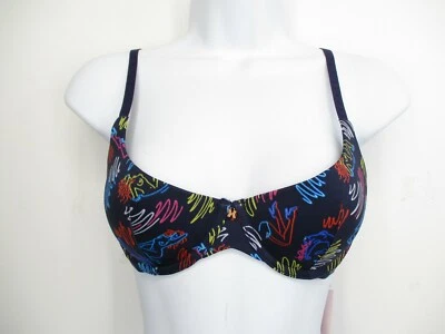 Sutiã Savage X Fenty Balconette listra neon sexy azul marinho Bush up tamanho 32 C - Imagem 1 de 4