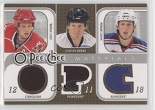 2008-09 O-Pee-Chee Triple Materials Jordan Staal Eric Staal Marc Staal #3M-SSS