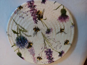 8 Inch Cotton Decopauged Heat Sealed Floral Trivet - Picture 1 of 1