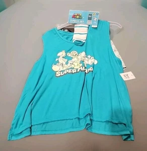 Super Mario Women's SIZE 2X Tank Top, Shorts and Socks 3-Piece Sleep Set XXL NWT - Picture 1 of 6