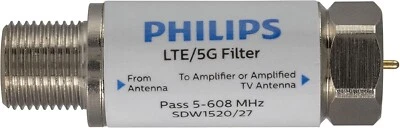 Philips LTE Filter for TV Antenna, 4G 5G LTE Signal to Reduce Interference - Image 1 of 4