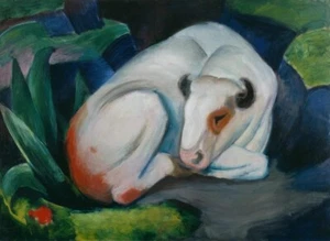 The White Bull 1911 by Franz Marc – German Expressionist Animal Symbolism Modern - Picture 1 of 2