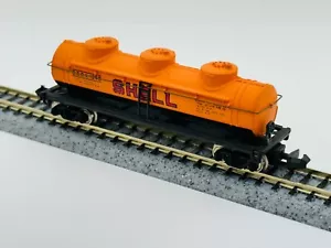 BACHMANN N Scale 40' TRIPLE DOME TANK CAR - SHELL Orange NO CASE - Imagen 1 de 3