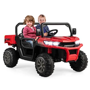 12V Ride on Dump Truck w/Dump Bed & Adjustable Safety Belt & Lockable Doors Red - Picture 1 of 8
