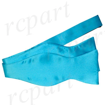New in box Vesuvio Napoli men's self tie bow tie 100% silk formal prom aqua blue - Image 1 of 2