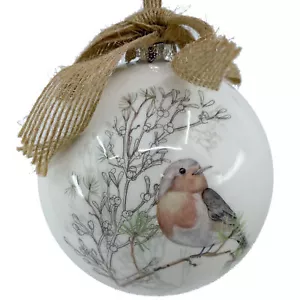 Finch Ornament - Decorazione natalizia in scatola per decoupage - Foto 1 di 5