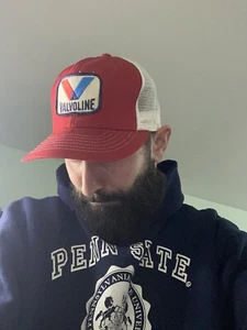 RARE VINTAGE 1980s VALVOLINE OIL PATCH SNAPBACK HAT CAP MESH TRUCKER RACING GAS - Bild 1 von 9