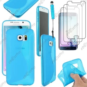 Coque Silicone S-line Bleu pour Samsung Galaxy S6 G920F Mini Stylet 3 Films - Photo 1 sur 1