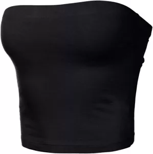 Women's Tube Crop Shapewear Tops Strapless Cute Sexy Cotton Basic Casual - Picture 1 of 1
