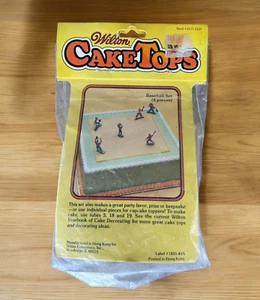 Wilton Vintage Cake Tops 2" Baseball Player 6 Piece Cake Topper Set In Bag - Picture 1 of 2