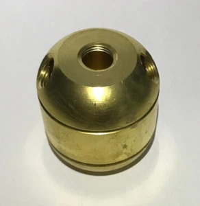 New Large Unfinished Turned Brass 2 Pc. Lamp Cluster Body, 2 Bottom Holes, 1/8F - Picture 1 of 3