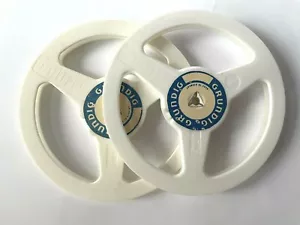 2pcs 7'' White Empty Reel Spools "Svema" for Recording Tape, Rare form. - Picture 1 of 10
