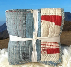 Pottery Barn AMERICANA FLAG REVERSIBLE - KING Shams Set of 2 - New without tag - Picture 1 of 7