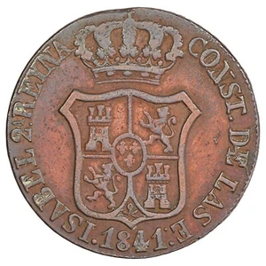 Espagne - Principauté de Catalogne - 6 cuartos 1841 - cuivre - KM.128 - Cal.690 - Picture 1 of 2