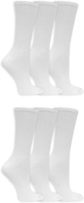 6 pares de calcetines circulatorios y diabetes Dr. Scholl's MUJERES Crew talla 4-10 blancos Foto 1 de 4