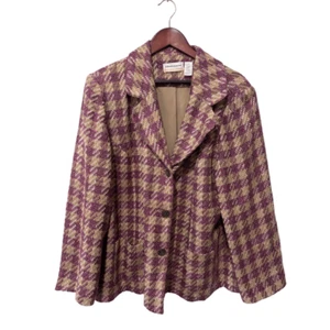 Vintage Alfred Dunner Damen Gr. 20 W 1990er meliert lila Tweed Blazer - Bild 1 von 8