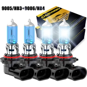 9005+9006 Halogen Headlights Kit Combo Bulbs 5K High Low Beam Super White Bright - Picture 1 of 12