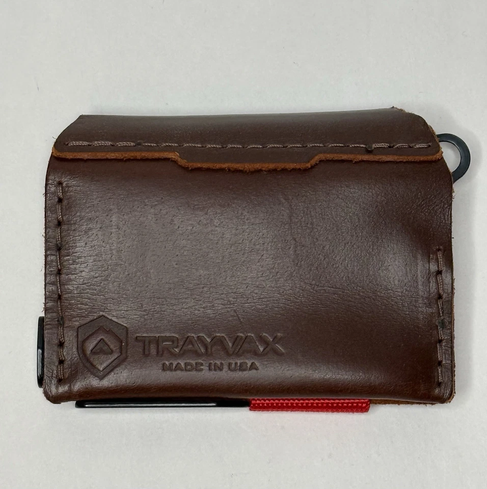 Cartera cuaderno minimalista de bajo perfil Trayvax Summit clip táctico para dinero marrón Foto 1 de 4