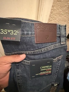 Cremieux Jeans Herren 35x32 Slim Fit Denim Blau Premium Dark Wash Hose Neu mit Etikett - Bild 1 von 3