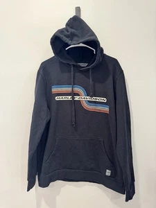 Harley-Davidson Mens Black American Long Sleeve Full Zip Hoodie Size L 2017 - Picture 1 of 4