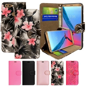 Leather Flip Case For ZTE Blade V9 / A512 Card Slots Premium Wallet Stand Cover - Picture 1 of 6