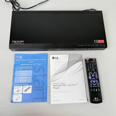 Reproductor de discos Blu-ray de red LG modelo BD 630 con control remoto y manuales Foto 1 de 4