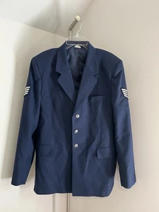 Master Sergeant Air Force Dress Blue Service Jacket Coat USAF MEN 43 XL E-5 - Picture 1 of 11