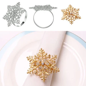 1-18pcs Christmas Napkin Rings Holder Xmas Party Dinner Metal Ring Towel Decor - Picture 1 of 20