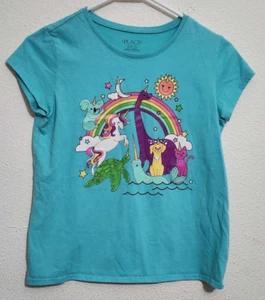 Place Girls Size XL Short-Sleeve T-Shirt Unicorn Graphic Print - Picture 1 of 3