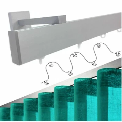 BASTONE TENDA MODERNO A ONDA ALLUMINIO PIATTO BINARI PER TENDE SOFFITTO - Immagine 1 di 4