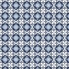 1: 12th Gemischte Blau Kunstvolles Muster Fliese Blatt Mit Hellgrau Mörtel