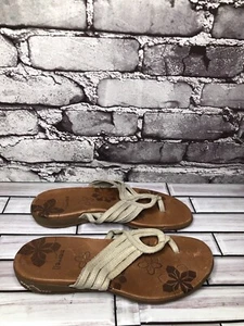 Merrell Lydia Mahogany Taupe Leather Flip Flops Thong Sandals Women Sz 6M US/37 - Picture 1 of 18