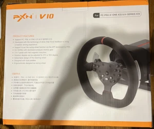 PXN V10 Force Feedback Steering Wheel, Pc/PlayStation/3/4/Xbox/1/x/s - Picture 1 of 8