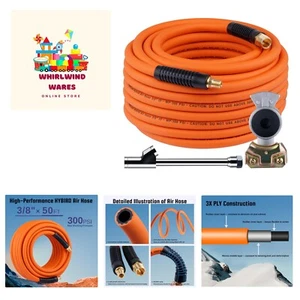 Truck Tire Inflator Kit, 3/8” x 50FT Hybrid Air Hose with 1/4" Chuck and 1/2"... - Picture 1 of 8