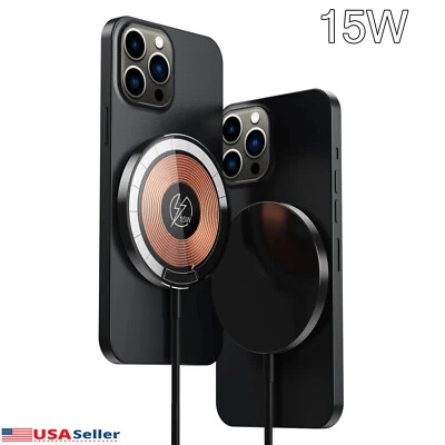 Cargador inalámbrico rápido magnético transparente para Samsung S24/S24 Ultra/S24+ 15W Foto 1 de 4