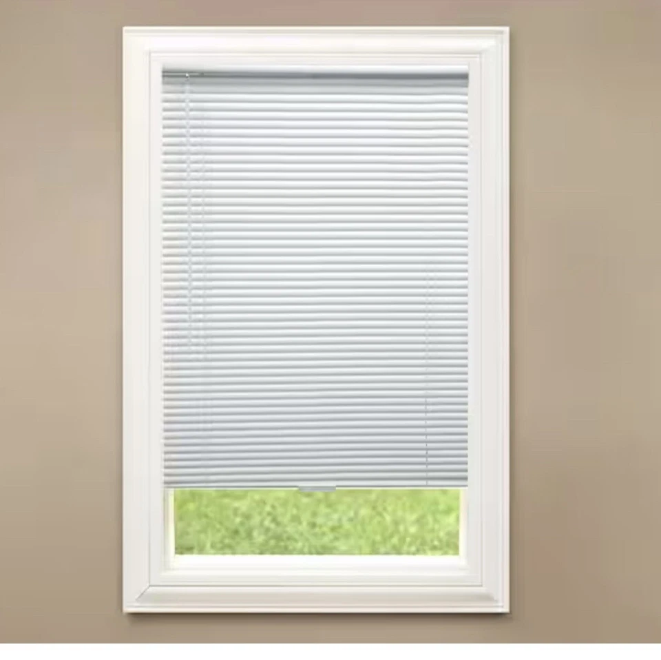 White Cordless Room Darkening Vinyl Mini Blinds with 1 in Slats 25.5 W x 72 H - Image 1 of 4